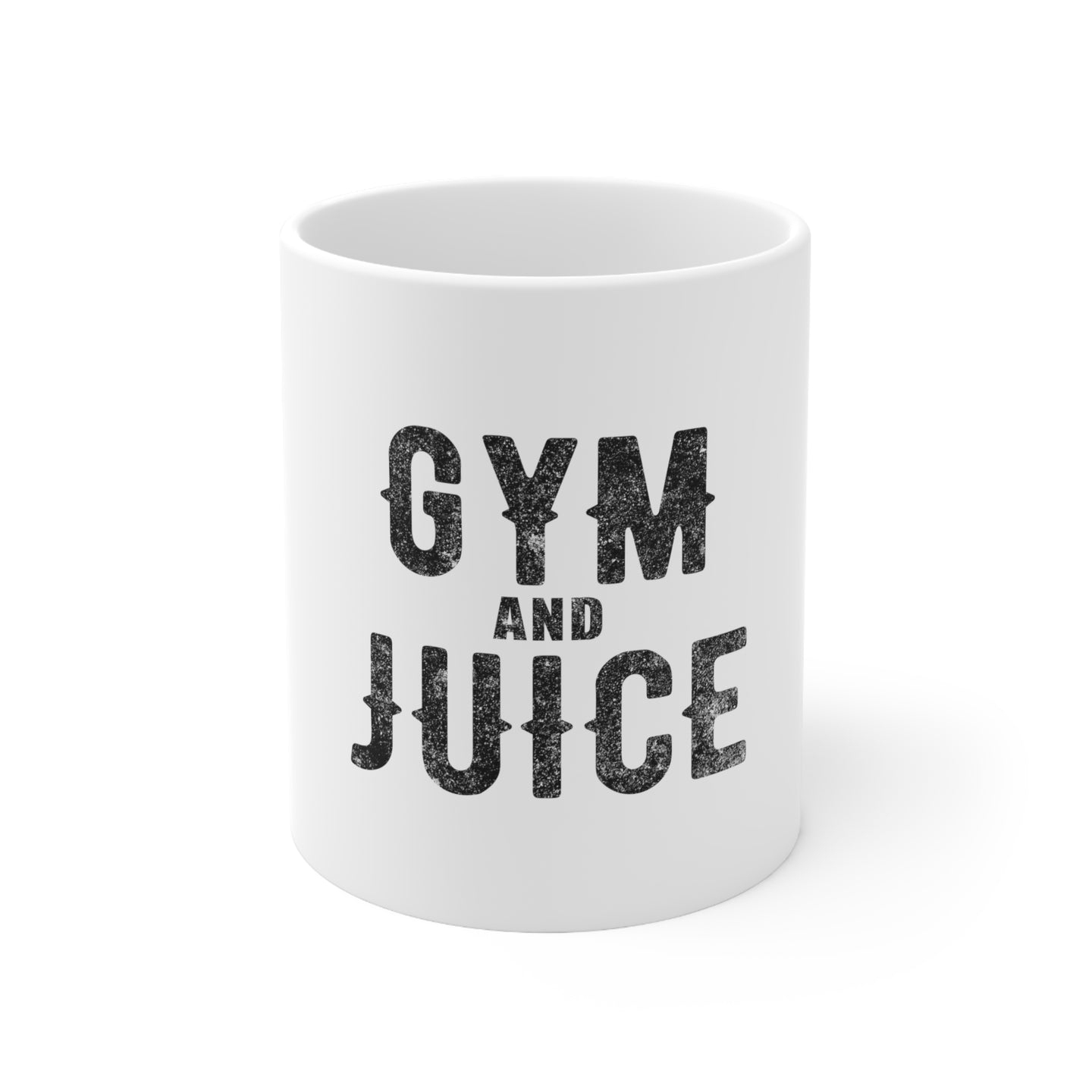 DistinctInk Glossy White Coffee / Tea Mug - Gym And Juice