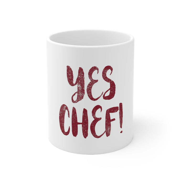 DistinctInk Glossy White Coffee / Tea Mug - Yes Chef