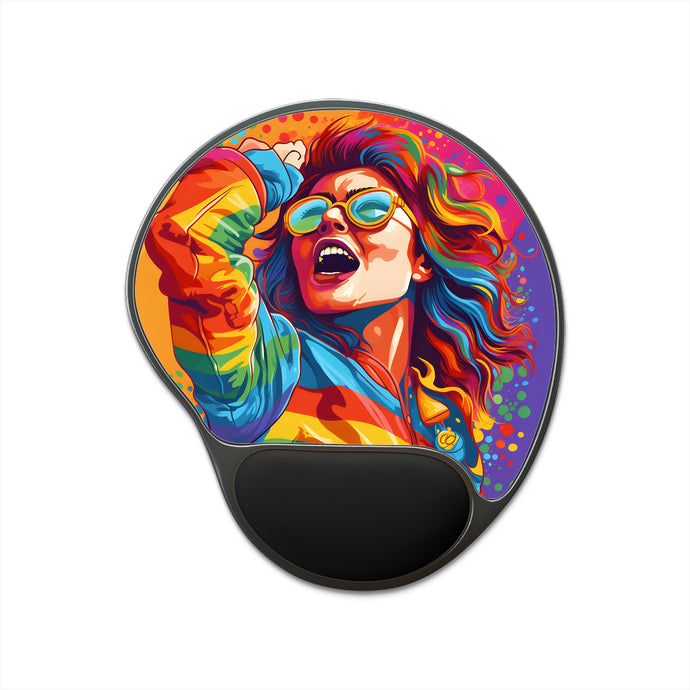 DistinctInk Mouse Pad with Wrist Rest  with Addictive Adventure Story Design for LGBTQ+ Pride