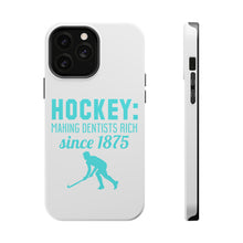 DistinctInk ToughCase for Apple iPhone, Compatible with MagSafe Charging - Hockey Making Dentists Rich Since 1875