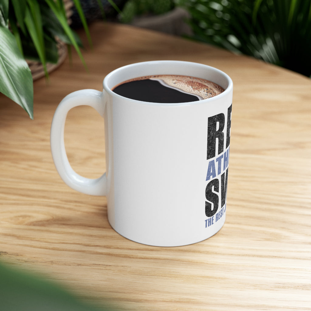 Glossy White Coffee / Tea Mug - Real Athletes Swim Rest Play Games, view 8