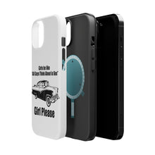 DistinctInk ToughCase for Apple iPhone, Compatible with MagSafe Charging - All Guys Think About is Sex - Cars!