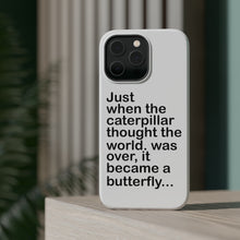 DistinctInk ToughCase for Apple iPhone, Compatible with MagSafe Charging - Caterpillar Though World Was Over Butterfly