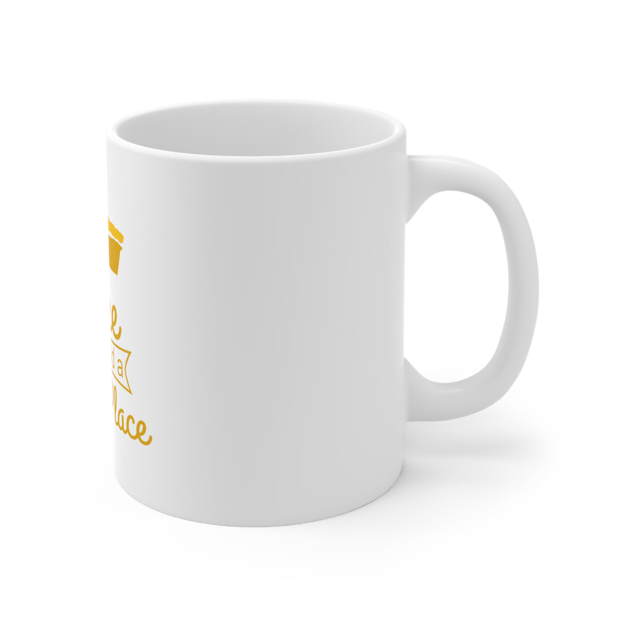 Glossy White Coffee / Tea Mug - Bake the World a Better Place, view 3