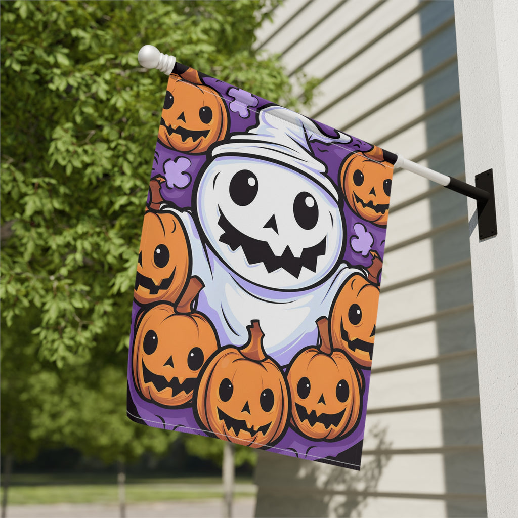 Garden & House Banner / Flag with Ghost Skeleton Pumpkins Design for Halloween, view 10