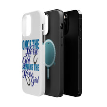 DistinctInk ToughCase for Apple iPhone, Compatible with MagSafe Charging - Once The Horse Girl Always The Horse Girl