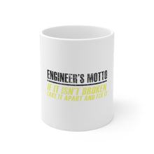 DistinctInk Glossy White Coffee / Tea Mug - Engineer's Motto If Isn't Broken Fix It