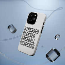 DistinctInk ToughCase for Apple iPhone, Compatible with MagSafe Charging - Stressed Blessed Baseball Obsessed
