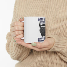 DistinctInk Glossy White Coffee / Tea Mug - With Great Beard Comes Great Responsibility