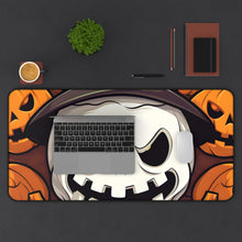 DistinctInk Desk Mat with Spooky Skeleton Pumpkin Patch Design for Halloween