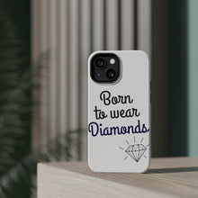 DistinctInk ToughCase for Apple iPhone, Compatible with MagSafe Charging - Born to Wear Diamonds