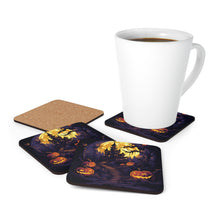 DistinctInk (Set of 4) Corkwood Coasters with Ghostly Ghouls in the Graveyard Design for Halloween