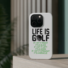 DistinctInk ToughCase for Apple iPhone, Compatible with MagSafe Charging - Life is Golf Slice Hook Straight Miracle