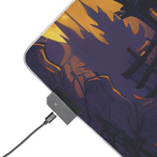 DistinctInk LED Gaming Mouse Pad with Ghostly Ghouls in the Graveyard Design for Halloween