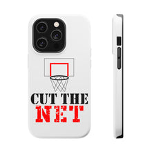 DistinctInk ToughCase for Apple iPhone, Compatible with MagSafe Charging - Cut the Net Basketball