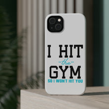 DistinctInk ToughCase for Apple iPhone, Compatible with MagSafe Charging - I Hit the Gym So I Won't Hit You