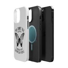 DistinctInk ToughCase for Apple iPhone, Compatible with MagSafe Charging - Can't Talk Butterfly with Caterpillar People