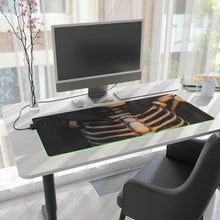 DistinctInk LED Gaming Mouse Pad with Skellington's Spooky Soiree Design for Halloween