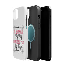 DistinctInk ToughCase for Apple iPhone, Compatible with MagSafe Charging - Vet By Day, Best Mom By Night