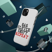 DistinctInk ToughCase for Apple iPhone, Compatible with MagSafe Charging - Gas Clutch Shift Repeat