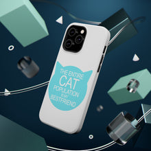 DistinctInk ToughCase for Apple iPhone, Compatible with MagSafe Charging - Cat Population is My Best Friend