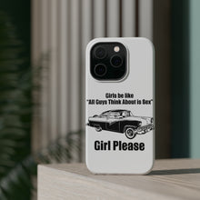 DistinctInk ToughCase for Apple iPhone, Compatible with MagSafe Charging - All Guys Think About is Sex - Cars!