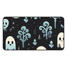 DistinctInk Desk Mat with Ghastly Skeletal Shadows Design for Halloween
