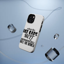 DistinctInk ToughCase for Apple iPhone, Compatible with MagSafe Charging - When Ice Caps Melt Swimmer Rule the World
