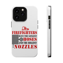 DistinctInk ToughCase for Apple iPhone, Compatible with MagSafe Charging - Firefights Have Longest Hoses and Biggest Nozzles