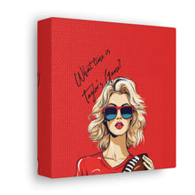 DistinctInk Canvas Wall Art with What Time Is Taylor's Game? design