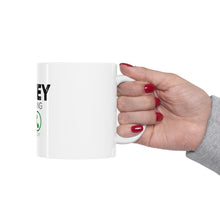 DistinctInk Glossy White Coffee / Tea Mug - Money Is Calling Decline or Accept