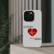 DistinctInk ToughCase for Apple iPhone, Compatible with MagSafe Charging - Cute Enough To Stop Your Heart Skilled Restart
