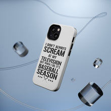 DistinctInk ToughCase for Apple iPhone, Compatible with MagSafe Charging - Baseball Season Scream at my TV