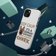 DistinctInk ToughCase for Apple iPhone, Compatible with MagSafe Charging - Keep Calm - It's a German Shepherd