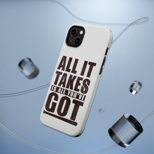 DistinctInk ToughCase for Apple iPhone, Compatible with MagSafe Charging - All It Takes Is All You've Got Baseball