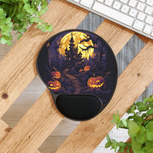 DistinctInk Mouse Pad with Wrist Rest  with Ghostly Ghouls in the Graveyard Design for Halloween