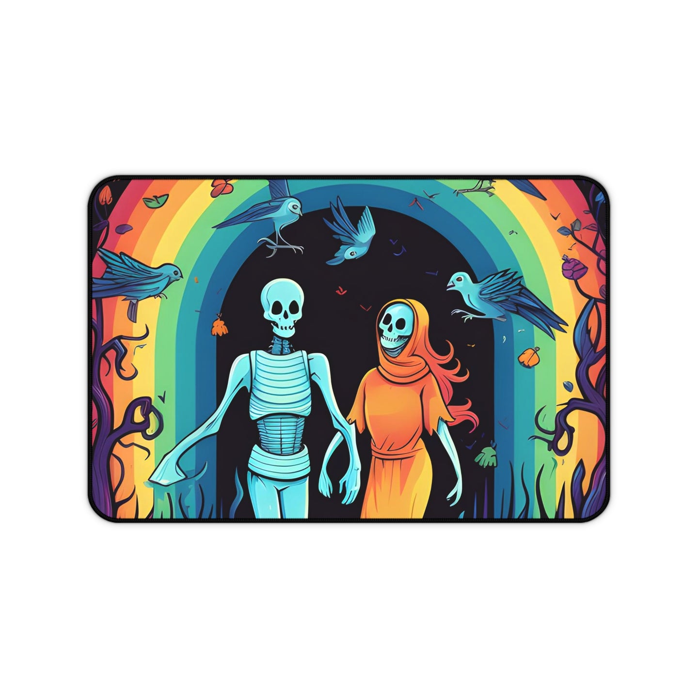 DistinctInk Desk Mat with The Enduring Beauty of Writing Design for Halloween  LGBTQ+ Pride