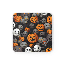 DistinctInk (Set of 4) Corkwood Coasters with Haunted Harvest TimeDesign for Halloween