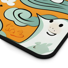 DistinctInk Desk Mat with Flying Pumpkin Bats Design for Halloween