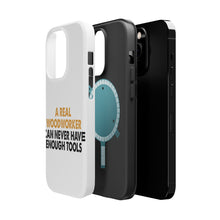 DistinctInk ToughCase for Apple iPhone, Compatible with MagSafe Charging - Real Woodworker Can Never Have Enough Tools