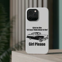 DistinctInk ToughCase for Apple iPhone, Compatible with MagSafe Charging - All Guys Think About is Sex - Cars!