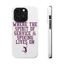 DistinctInk ToughCase for Apple iPhone, Compatible with MagSafe Charging - Spirit of Service & Spiking Lives On Tennis