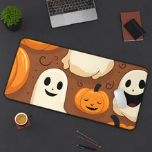 DistinctInk Desk Mat with "Boo-ttifull Skeleton Cartoon Pattern Pumpkin" Design for Halloween