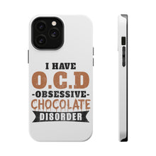 DistinctInk ToughCase for Apple iPhone, Compatible with MagSafe Charging - OCD Obsessive Chocolate Disorder