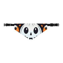 DistinctInk Adjustable Pet Banana Collar with Ghost Skeleton Cartoon Pumpkin Design for Halloween