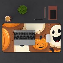 DistinctInk Desk Mat with "Boo-ttifull Skeleton Cartoon Pattern Pumpkin" Design for Halloween