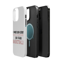 DistinctInk ToughCase for Apple iPhone, Compatible with MagSafe Charging - Too Cute to Be a Cheerleader Play Basketball