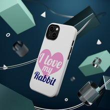 DistinctInk ToughCase for Apple iPhone, Compatible with MagSafe Charging - I Love My Rabbit