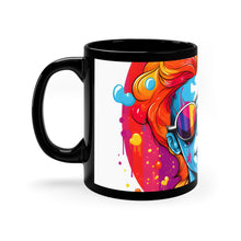 DistinctInk Black Coffee Mug - Leading with Courage and Grace for LGBTQ+ Pride