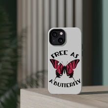 DistinctInk ToughCase for Apple iPhone, Compatible with MagSafe Charging - Free as a Butterfly - Pink